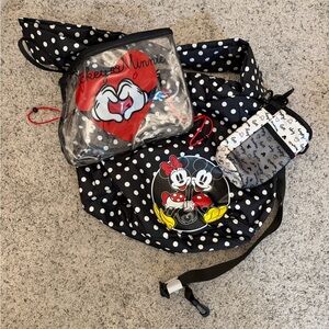 Polka Dot Disney Swim Bag Set with Mickey & Minnie Design